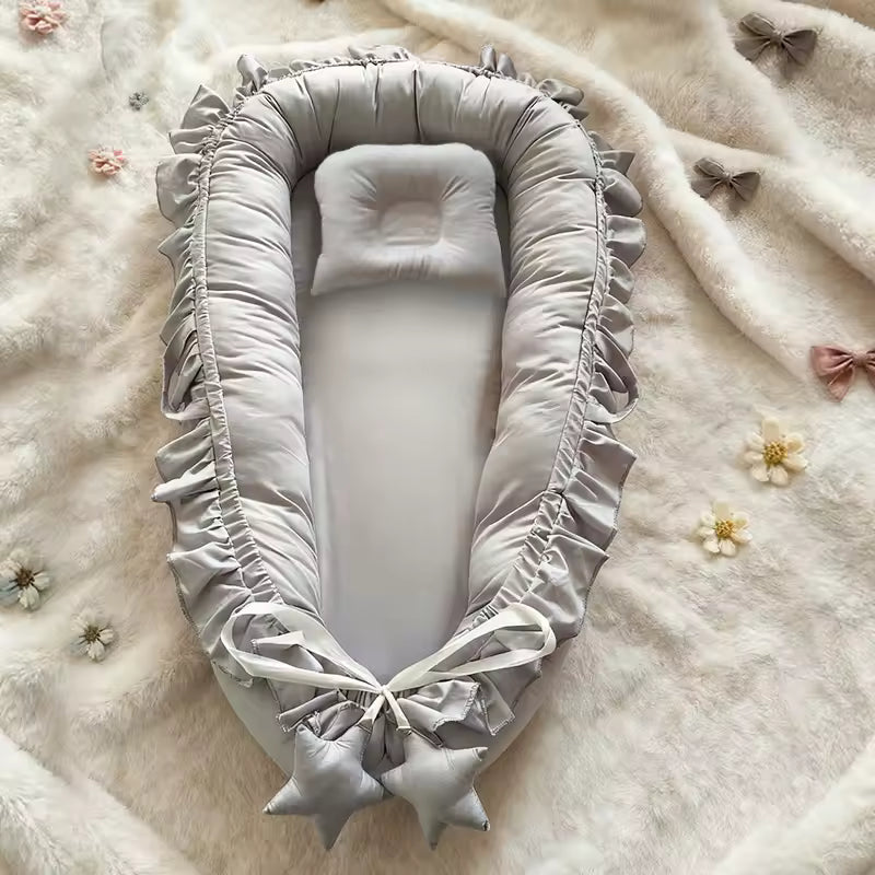Nid de lit bébé en coton, coloris Gris