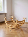 Arche d'Escalade Montessori à Bascule — Bois Naturel + Coussin Coton/Polyester