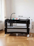Lit Bébé Évolutif 5-en-1 Pliable Métal — 125x65 cm