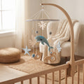 Mobile Bébé en Bois et Feutrine – 8 Styles, Support en Bois en Option