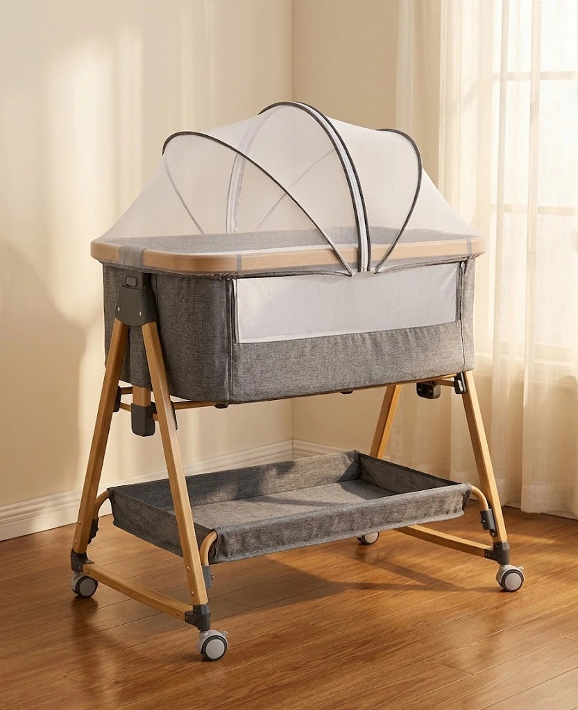Berceau Cododo 3-en-1 Pliable avec Bascule — Aluminium