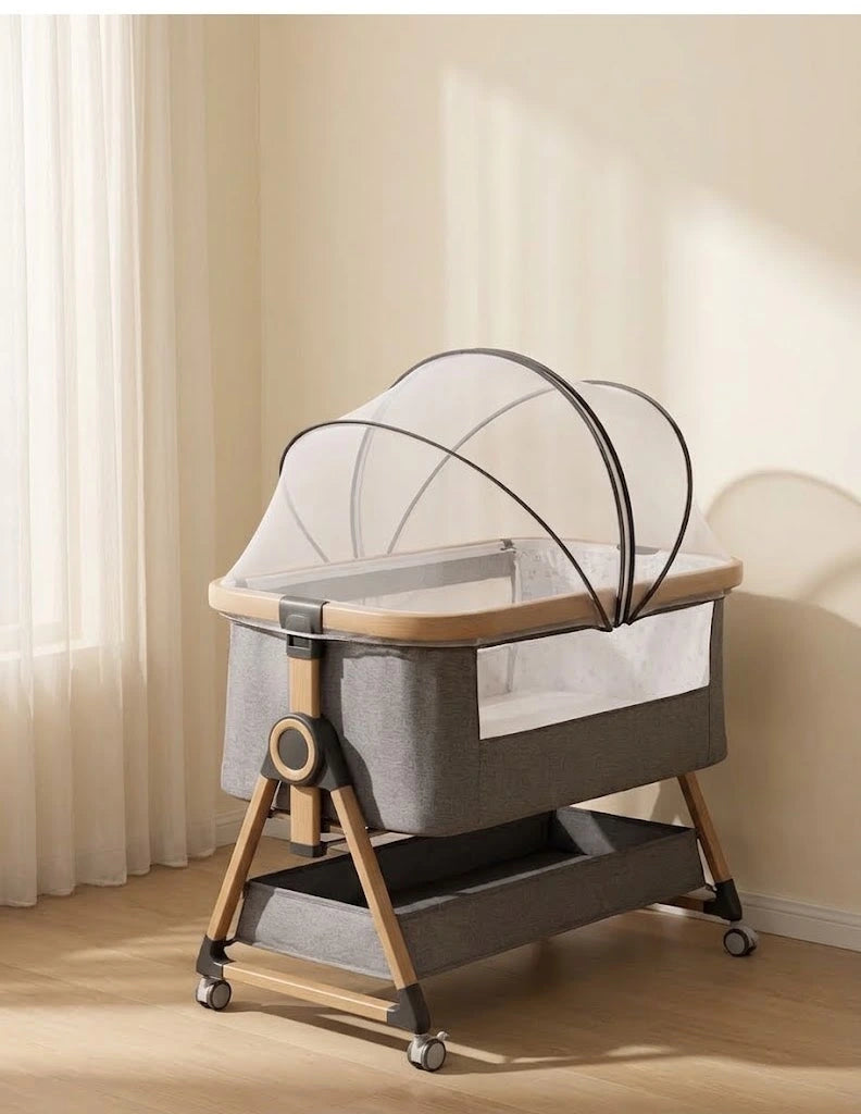 Berceau Cododo 3-en-1 Pliable avec Bascule — Aluminium