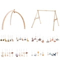 Arche d'Éveil en Bois Pliable pour Bébé, avec Pendentifs