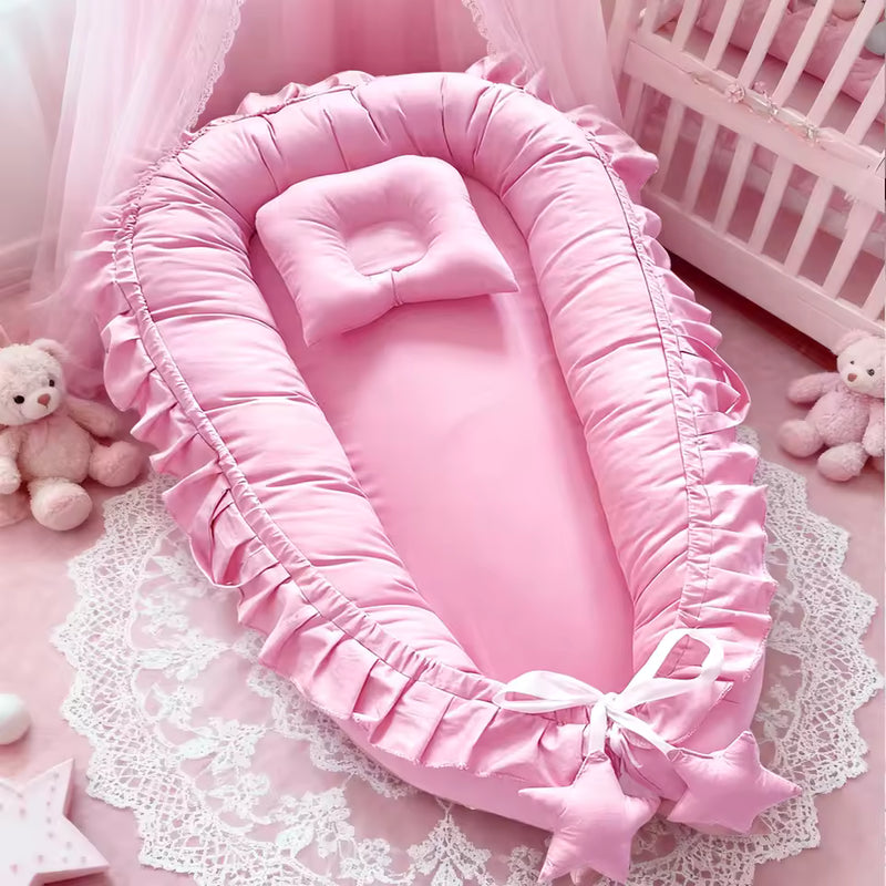 Nid de lit bébé en coton, coloris Rose
