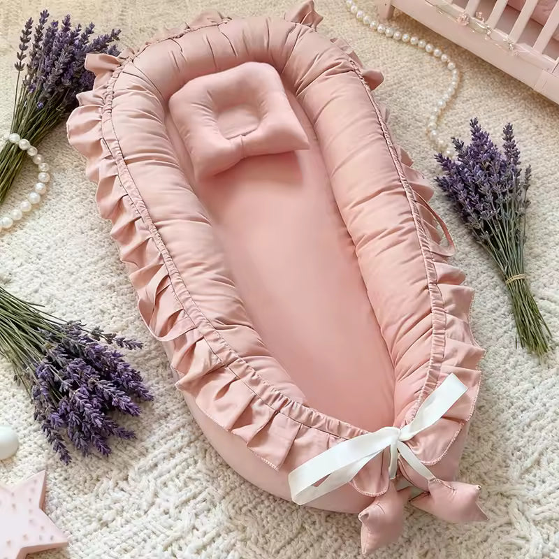 Nid de lit bébé en coton, coloris Rose clair