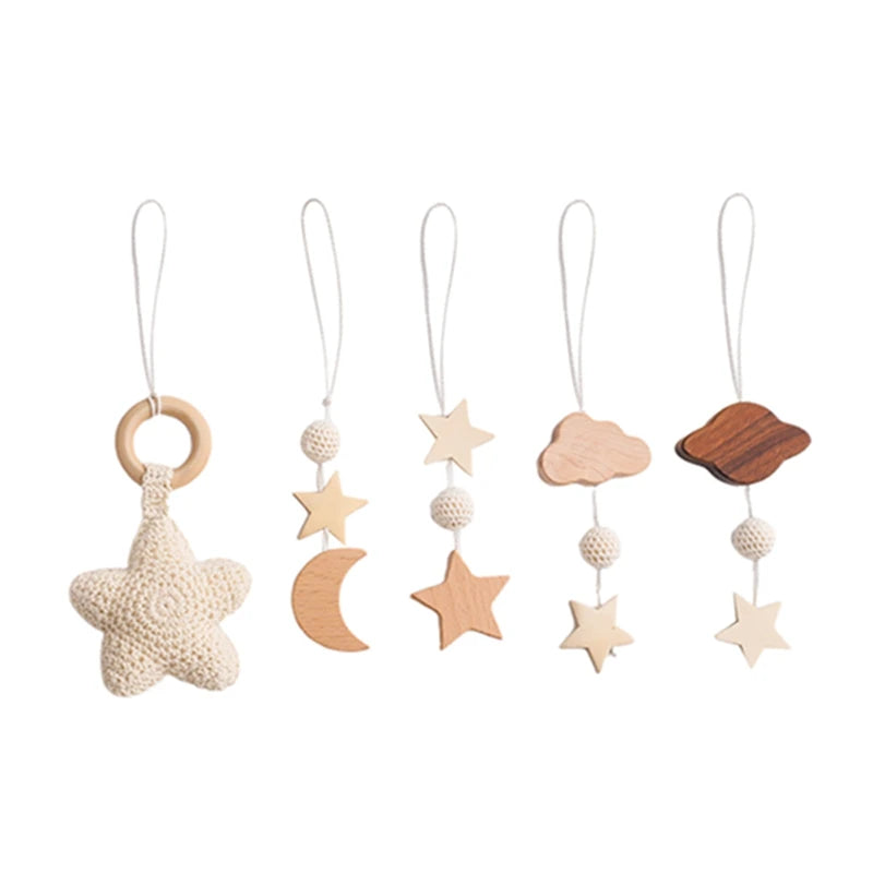 Arche d'Éveil en Bois Pliable pour Bébé, avec Pendentifs