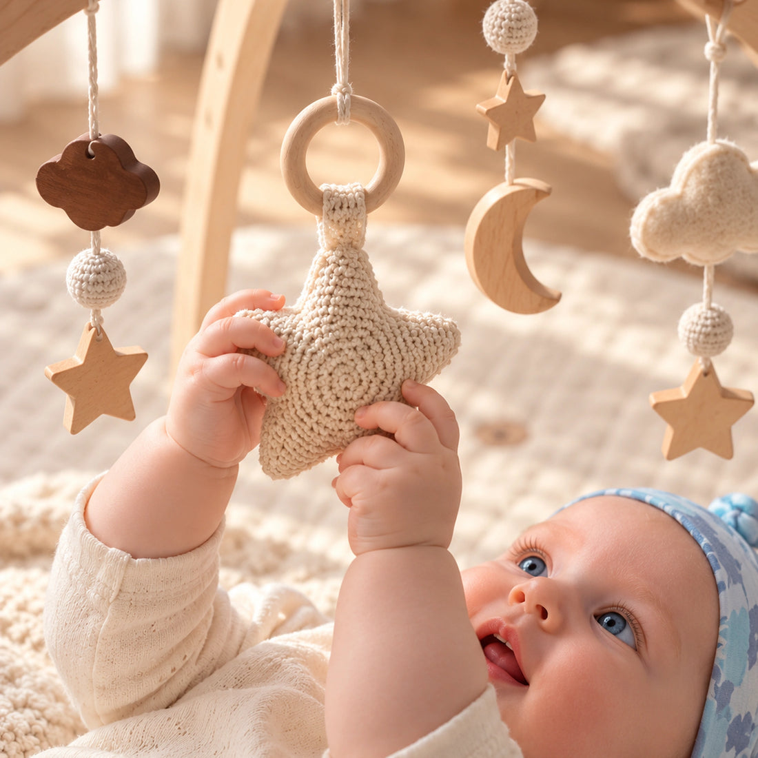 Arche d’éveil dôme en bois - 07 bebe detail