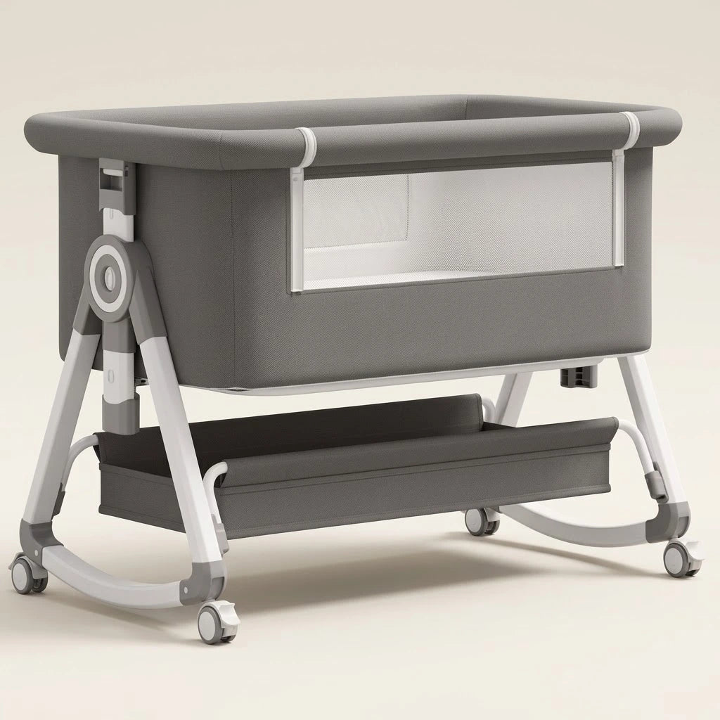 Berceau Cododo 3-en-1 Pliable avec Bascule — Aluminium