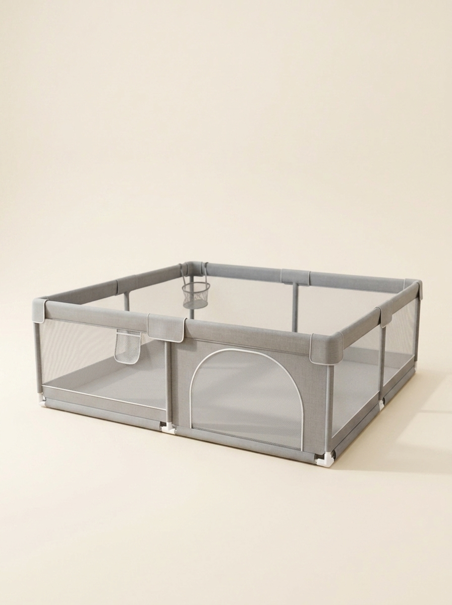 Parc Bébé 150x150 cm — Structure Acier Maille Respirante