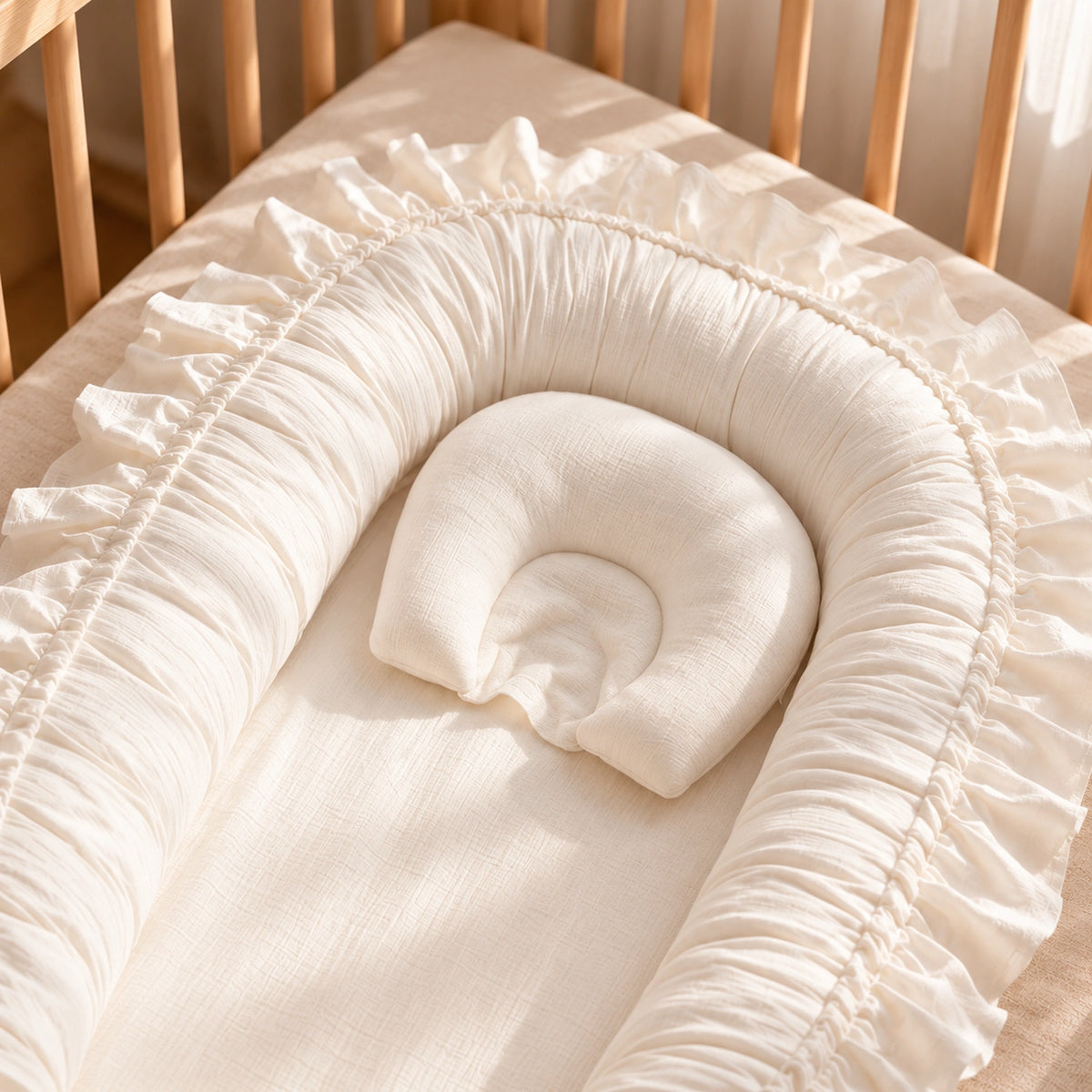 Nid de lit bébé Blanc – détail coussin de soutien