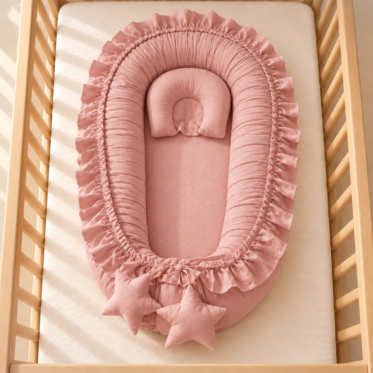 Nid de lit bébé Rose – vue du dessus