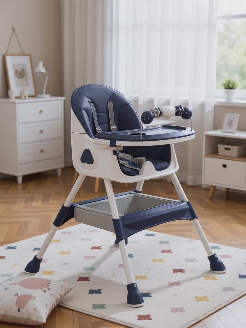 Chaise Haute Pliable Bébé — Harnais 5 Points 4 Coloris