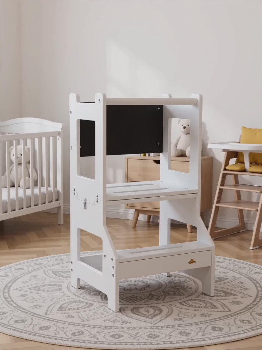 Tour d'Apprentissage 3-en-1 — Bureau et Tableau Noir MDF