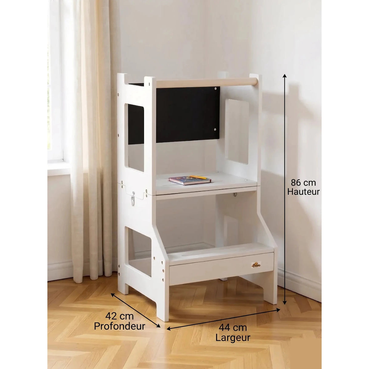 Tour d'Apprentissage 3-en-1 — Bureau et Tableau Noir MDF