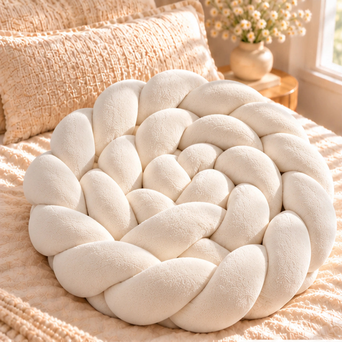 Tour de lit bébé tressé Blanc – spirale