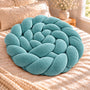 Tour de lit bébé tressé, coloris Bleu canard, enroulé en spirale