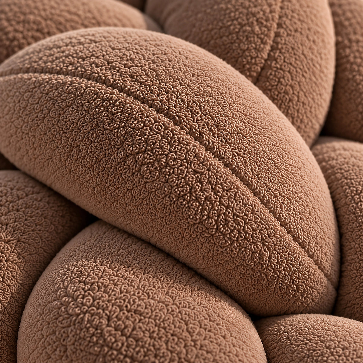 Tour de lit bébé tressé Caramel, macro de la texture du tissu