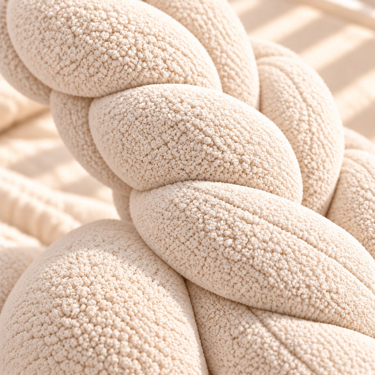 Tour de lit bébé tressé Écru – macro texture