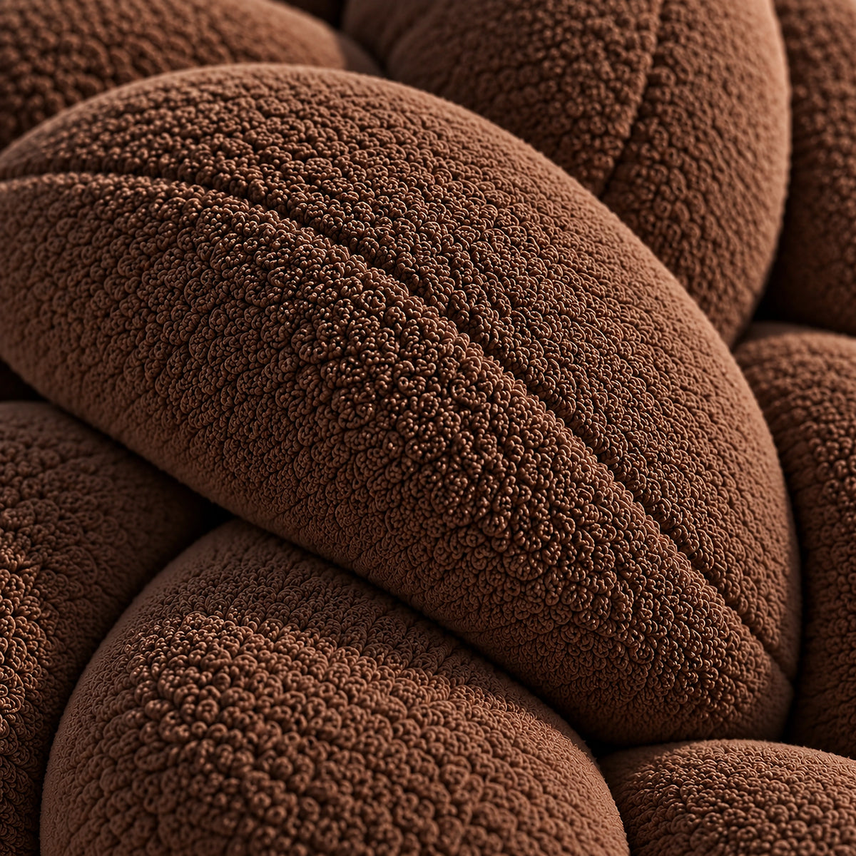 Tour de lit bébé tressé Marron, macro de la texture du tissu