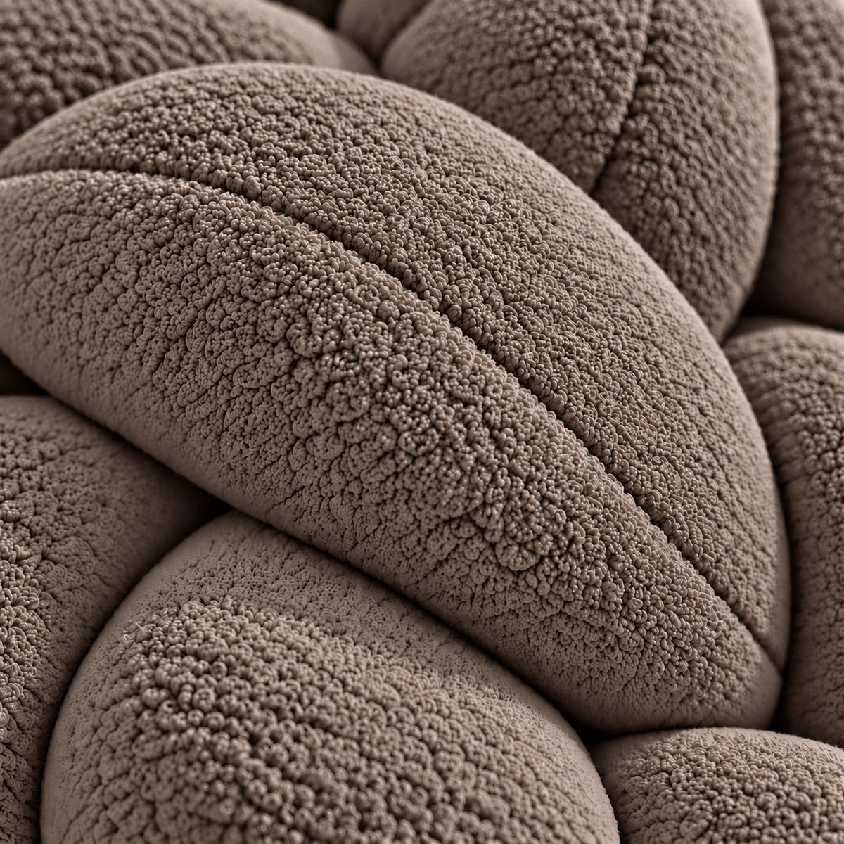 Tour de lit bébé tressé Taupe – macro texture