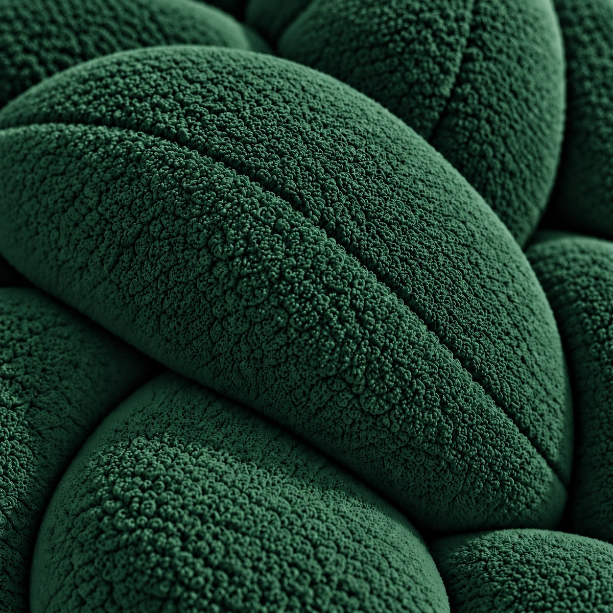 Tour de lit bébé tressé, coloris Vert sauge, macro de la texture du tissu